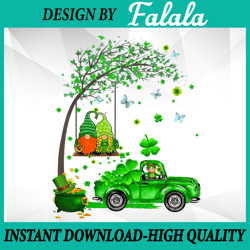 Funny Tractor Gnome PNG, Happy St Patrick Day Png, Vintage Green Truck, Patrick Day Png, Digital download