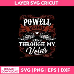 Powell Blood Rus Throught My Veins Svg, Png, Dxf, Eps Digital File