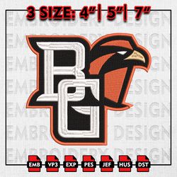Bowling Green Falcons Embroidery file, NCAAF teams Embroidery Designs, Bowling Green Football, Machine Embroidery