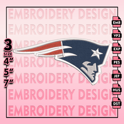 N E Patriots Embroidery Files, NFL Logo Embroidery Designs, NFL Patriots, NFL Machine Embroidery Designs
