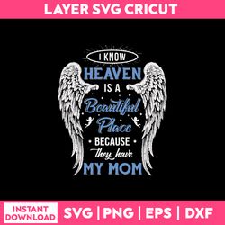 I Know Heaven Is A Beautiful Place Because They Have My Mom Svg, Png Dxf Eps File