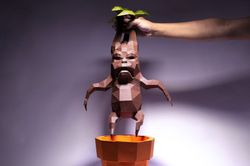 Mandrake Paper Craft, Digital Template, Origami, PDF Download DIY, Low Poly, Trophy, Sculpture, Mandrake Model