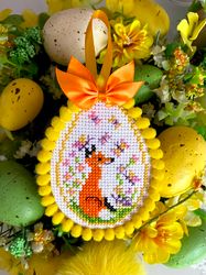 FOX EASTER EGG Ornament cross stitch pattern PDF by CrossStitchingForFun Instant Download, EASTER EGG COLLECTION