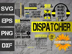 Dispatcher SVG bundle , 911 svg dxf eps png , distressed flag svg , digital download