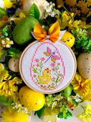 CHICKEN AND DRAGONFLY EASTER EGG Ornament cross stitch pattern PDF by CrossStitchingForFun Instant Download, COLLECTION