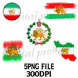 IRAN FLAG WITH LION PNG SUBLIMATION DOWNLOAD DIGITAL FILE