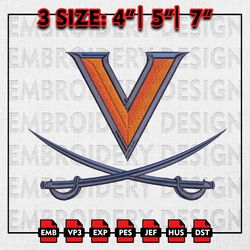 Virginia Cavaliers Embroidery file, NCAA D1 teams Embroidery Designs, Virginia Cavaliers Football, Machine Embroidery