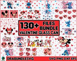 130 Valentine Bad Bunny Libbey Glass Svg Bundle, Happy Valentine 16oz Libbey Glass Wrap Png, Trendy Valentine Benito Png