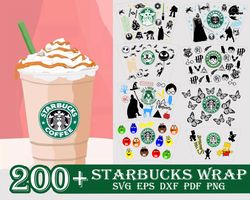 200 Starbucks Wrap,Starbucks svg, Starbucks svg bundle, Starbucks Logo SVG, Starbucks Disney,Starbucks Halloween Starbuc