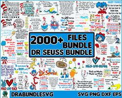 2000 Dr.Seuss Bundle Svg, Dr.seuss quotes, Dr. Seuss book, Dr. Seuss svg, Sublimation, Cat in the Hat