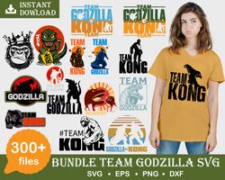 300 Team Godzilla Bundle Svg, Godzilla Svg, Kong Svg, Kaiju Svg, Team Godzilla Svg, Godzilla Svg, Retro Godzilla Svg, Ko