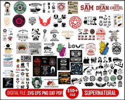 350 Supernatural Svg Bundle, Winchester Brothers Svg, Supernatural Svg Bundle, Dean & Sam Winchester Svg, Supernatural L