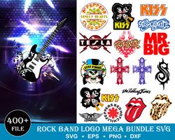 400 Rock Band Logo Bundle Svg, Rock Music Svg, Rock and Roll Bundle Svg, Rock Flames Svg, Cricut Cricut Cut Files, Silho