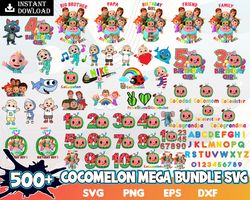 500 Cocomelon Bundle SVG, Cocomelon png, Cocomelon png, Family Cocomelon png, Happy Birthday png