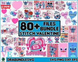 80 Stitch Valentine Svg, Stitch Svg, Lilo and stitch svg, Love svg, Valentines Day svg, Stitch png, Valentine stitch svg