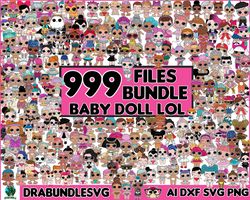Baby Doll Svg Bundle, Layered lol dollz Baby Svg, cute baby, lol baby svg, Happy Birthday Clipart, cricut, digital print