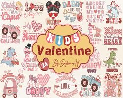Kids Valentine svg png bundle retro hugs kisses steal Heartbreaker ladies man First Valentine lover babe xo xo alphabet