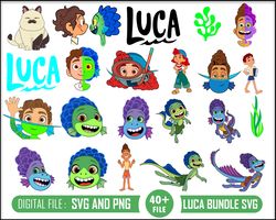 Luca SVG Bundle PNG Clipart for Cricut Instant Digital Download layered images Luca Alberto birthday print cut