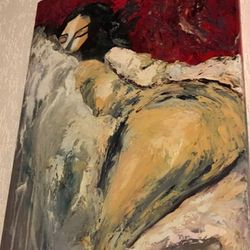 picture  oil on canvas woman portrait
