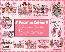 Valentine Coffee Png Bundle, Valentine Coffee Png, Valentine Drinks Png, Latte Drink Png, XOXO Png, Coffee Lover, Sublim