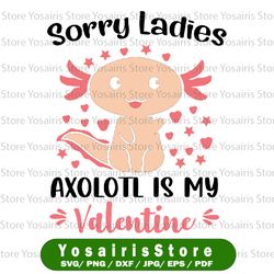 Sorry Ladies Axolotl Is My Valentine Svg, Funny Valentines Day Svg, Cute Axolotl, Happy Valentine's Day Svg