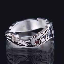 Silver phoenix ring