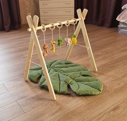 Wooden Baby Play Gym, safari gym toys, baby gym with or without toy set, mat baby gym, Activity Gym and Baby Gift