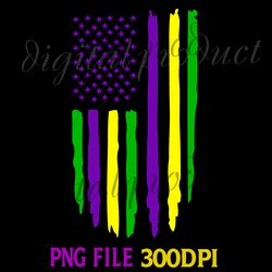 Mardi Gras Amerian Flag PNG Digital Download File