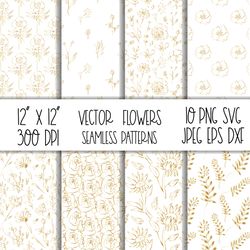 Floral Seamless Pattern Svg Cut File For Cricut