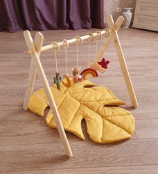Llama and Cactus Play Gym Toy, Hanging Baby Toy, Boho Warm Tones Play Toy Baby Activity Center Toys Cactus