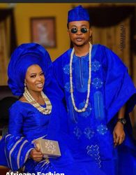 Matching Wedding Outfit Traditional Aso Oke Wear White & Gold Clothes| Dress| African Igbo | Ghanian | Suit| Groom|