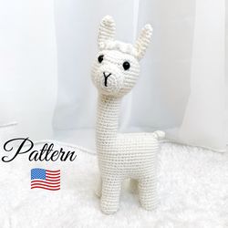 Llama crochet pattern toy,  Crochet amigurumi alpaca toy, Digital download PDF,
