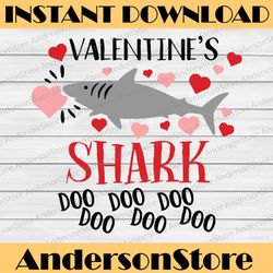Valentine's Shark Do Do SVG, Valentine's SVG File, Shark svg, Kid's Valentine Download, EPS, png, dxf, silhouette file