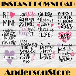 Falling In Love Quotes SVG Cut File Bundle Deal | Cut File for Cricut & Cameo Silhouette | Quote DXF Cut File