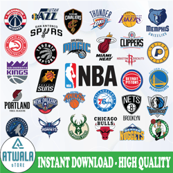 NBA Logo Bundle SVG, Nba Svg, Basketball svg, Png, Svg, Jpg, Eps, Dxf, Digital Download