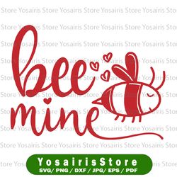 Valentine SVG, Bee Mine Svg Cut File for Cricut, Valentine's Day Svg for Boys, Girls, Valentine Bee Svg for Silhouette,