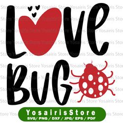 Love bug svg, Ladybug svg, Valentine svg, Valentines day svg, little, heart svg, dxf, pdf, jpeg