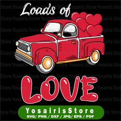 Valentines Red Truck Svg, Valentines Vintage Truck, Valentines SVG, Cricut Files, Silhouette Files, Jpeg, Png