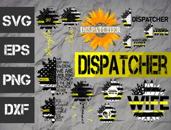Dispatcher SVG bundle , 911 svg dxf eps png , distressed flag svg , digital download