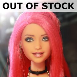 OOAK custom Barbie MTM dancer red hair head repaint
