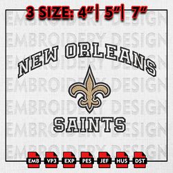 NFL New Orleans Saints Logo Embroidery Design, NFL Saints, NFL Team Embroidery Files, Machine Embroidery Pattern