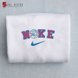 Nike Philadelphia 76ers Embroidered Unisex Shirt, 76ers NBA T Shirt, Basketball, NBA Embroidery Hoodie, NBA Sweatshirt
