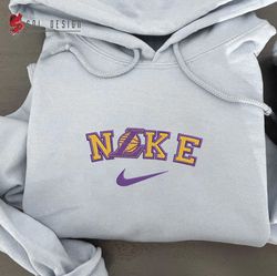 Nike Los Angeles Lakers Embroidered Unisex Shirt, Lakers NBA T Shirt, Basketball, NBA Embroidery Hoodie, NBA Sweatshirt