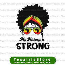 Black History Month Svg, My History Is Strong Svg, Black Woman Svg African svg,  Afro svg Black Power Svg Silhouette