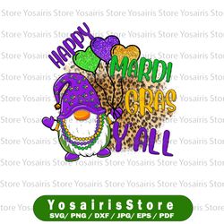 Happy Mardi Gras Y is all Sublimation PNG Design, Mardi Gras Gnome, Hand Drawn, Digital download, Louisiana parade