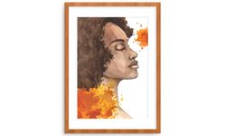 African American Woman Watercolor Painting Fine Art Print Black Woman Portrait Wall Art Afro Woman Wall Decor