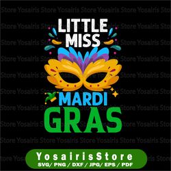 Little Miss Mardi Gras, PNG Sublimation Design, Mardi Gras PNG, Sublimation PNG Design, Mardi Gras festival png, Little