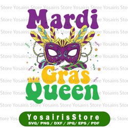 Mardi Gras Queen PNG, Mardi Gras, Fat Tuesday Carnival, Mardi Gras Shirt PNG Sublimation