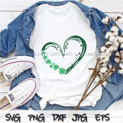 St Patricks Day SVG, Lucky SVG, Shamrock Heart SVG, Girls St Patricks Svg, Clover Heart svg, Png, File for Cricut shirt