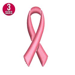 Pink Ribbon embroidery design, Machine embroidery pattern, Instant Download